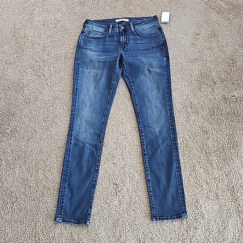 Mavi Alexa Mid Rise Skinny Ankle Zip Jeans Dark Wash 27